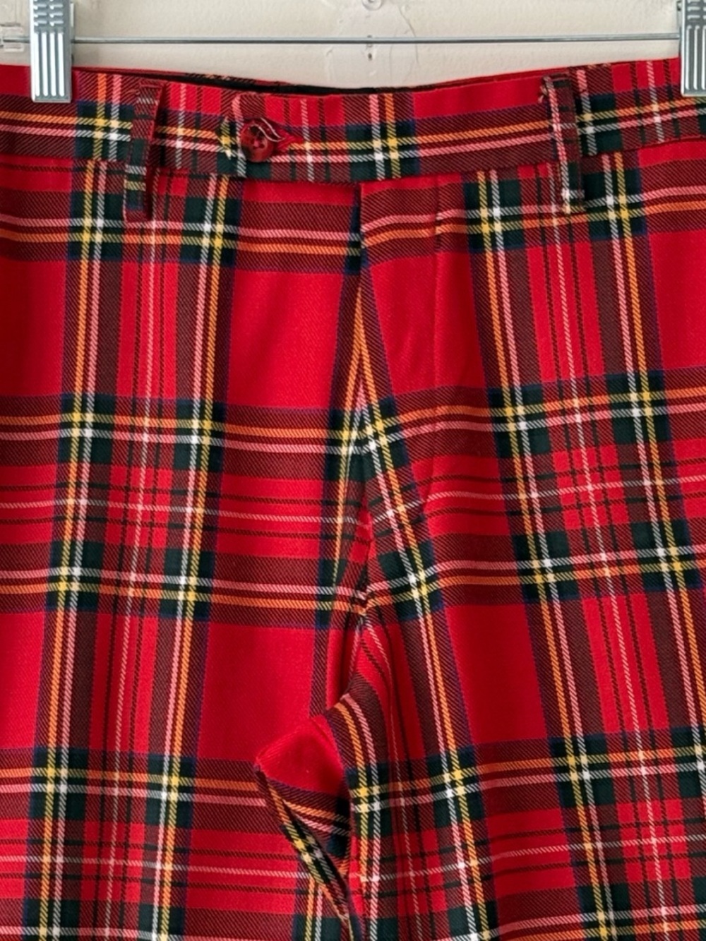 Murray Golf Vintage Broadsword Red Royal Stewart Tartan Plaid Golf Pants Size 32 - Picture 9 of 16